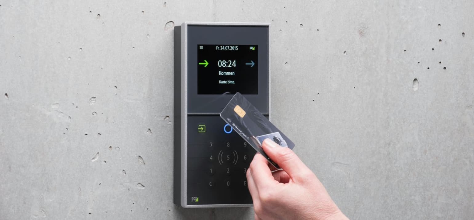 Technician installing access control keypad in Charleston, SC