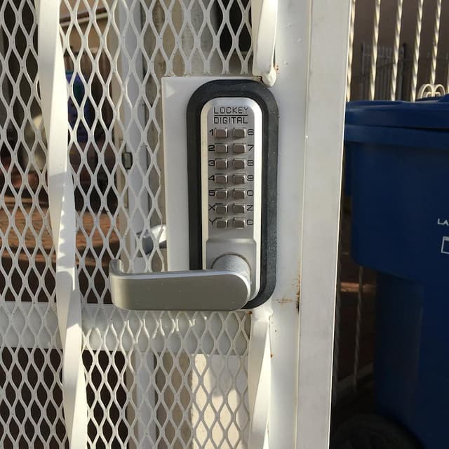 Professional locksmith at work